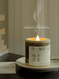 350G Natural Bamboo Cup Aromatherapy Candle, a Variety of Floral Aromatherapy, Rose, Lavender, Blue, Wind Chimes, Soy Candle,