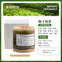 350G Natural Bamboo Cup Aromatherapy Candle, a Variety of Floral Aromatherapy, Rose, Lavender, Blue, Wind Chimes, Soy Candle,