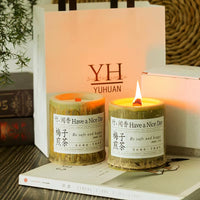 350G Natural Bamboo Cup Aromatherapy Candle, a Variety of Floral Aromatherapy, Rose, Lavender, Blue, Wind Chimes, Soy Candle,