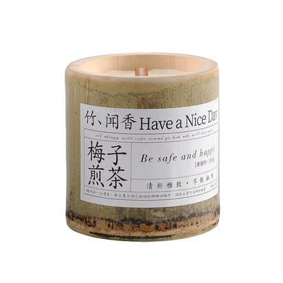 350G Natural Bamboo Cup Aromatherapy Candle, a Variety of Floral Aromatherapy, Rose, Lavender, Blue, Wind Chimes, Soy Candle,