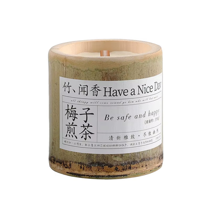 350G Natural Bamboo Cup Aromatherapy Candle, a Variety of Floral Aromatherapy, Rose, Lavender, Blue, Wind Chimes, Soy Candle,